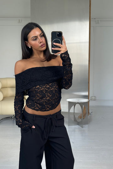 Greta Off The Shoulder Top Black