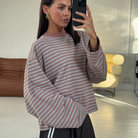 Bloom Long Sleeve Muted Pastels Stripe