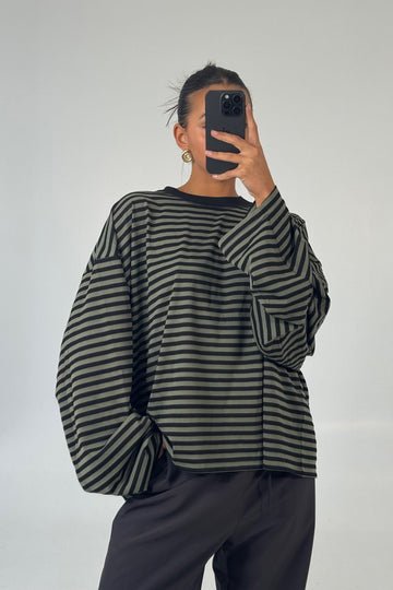 Bloom Long Sleeve Forest Stripe