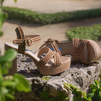 Rattan Strappy Heel